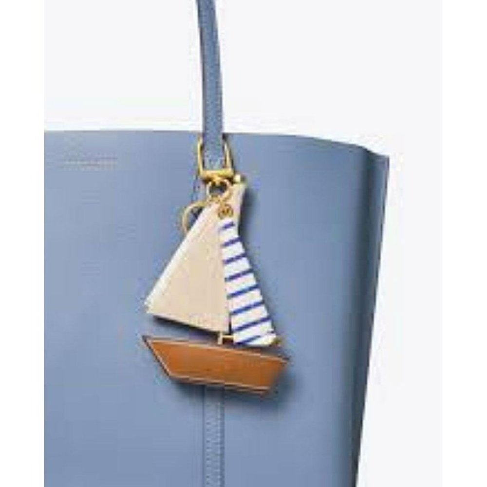 Tory Burch Origami Sail Boat Bag Charm keychain